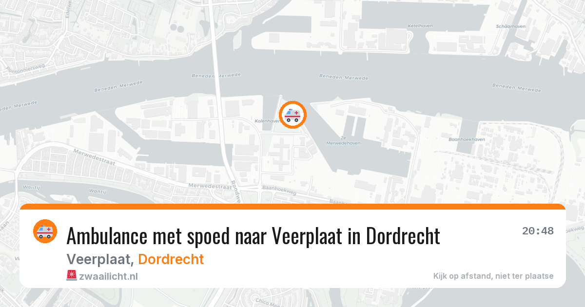 Ambulance met spoed naar Veerplaat in Dordrecht — 29 mei 2026