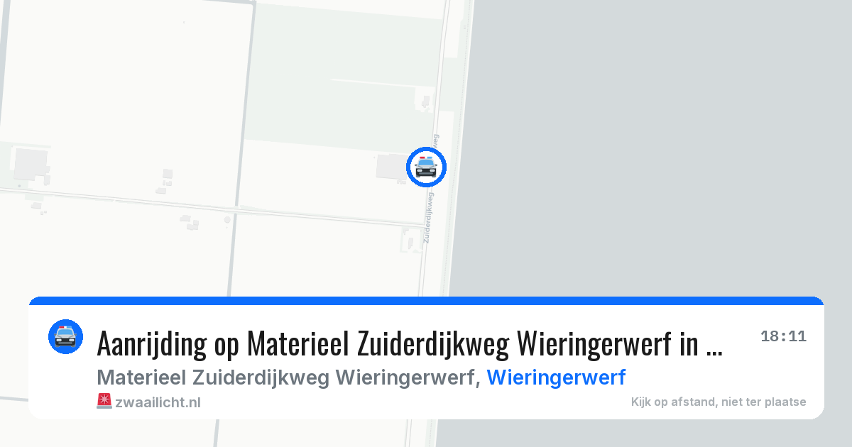 Aanrijding op Materieel Zuiderdijkweg Wieringerwerf in Wieringerwerf — 24 mei 2026