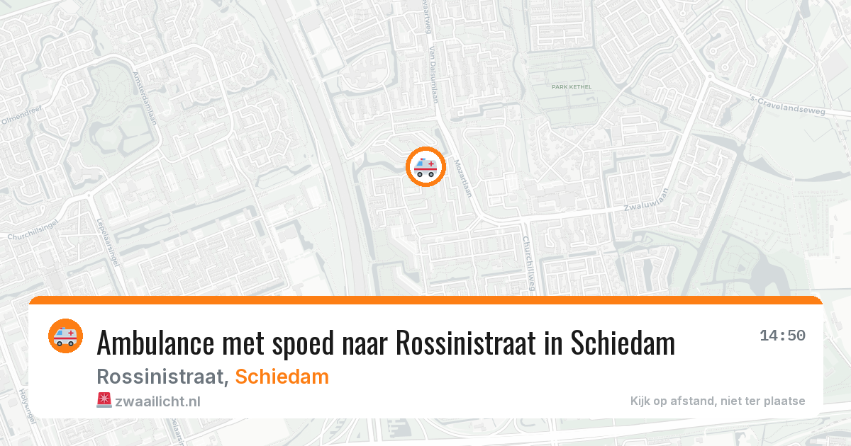 Ambulance met spoed naar Rossinistraat in Schiedam — 21 mrt 2026