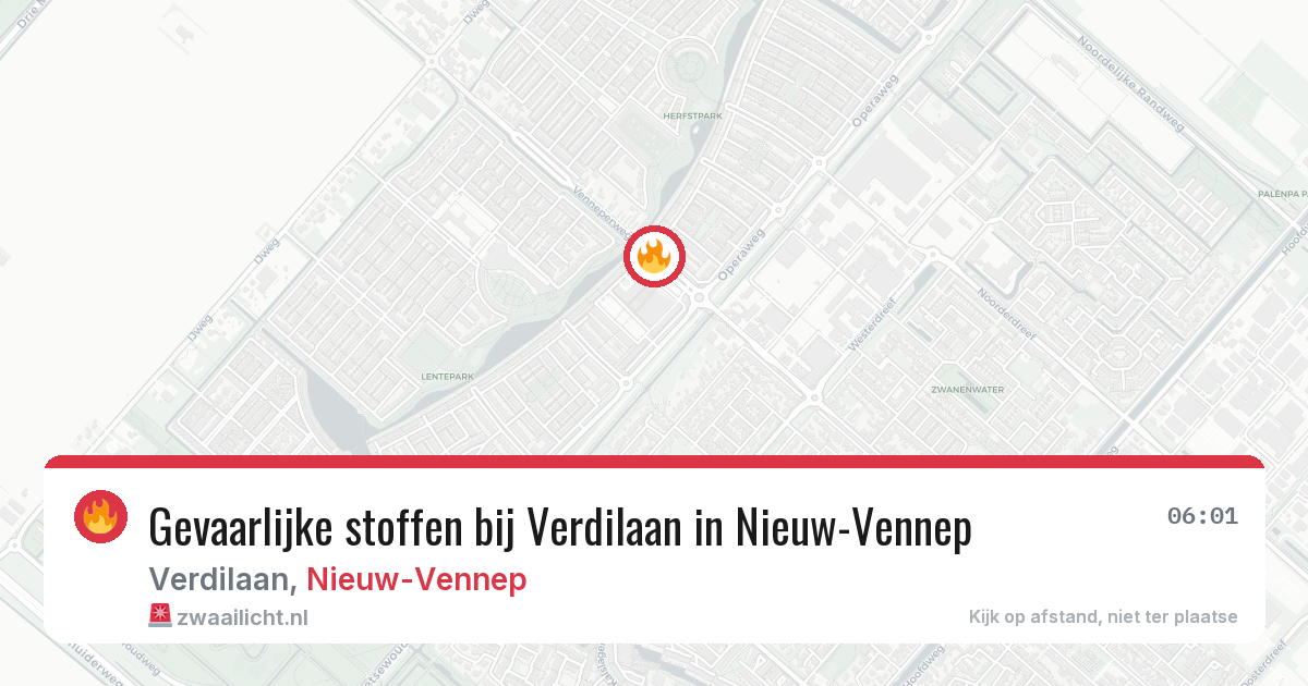 Gevaarlijke stoffen bij Verdilaan in Nieuw-Vennep — 19 jan 2026