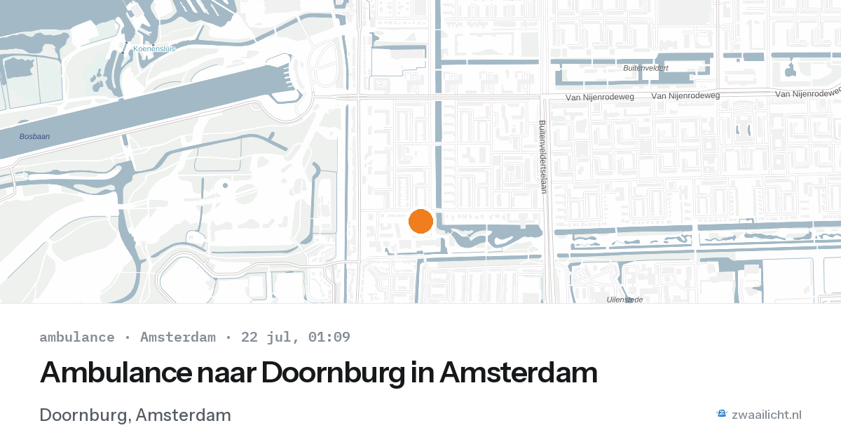 Ambulance naar Doornburg in Amsterdam — 21 jul 2026