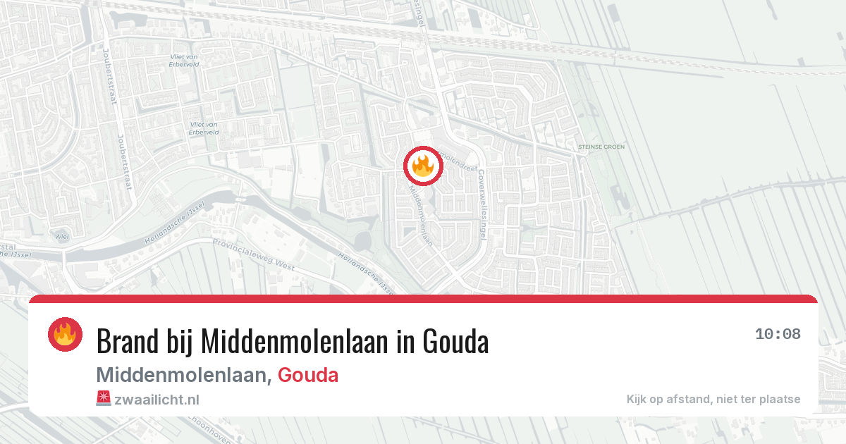 Brand bij Middenmolenlaan in Gouda — 8 jun 2026