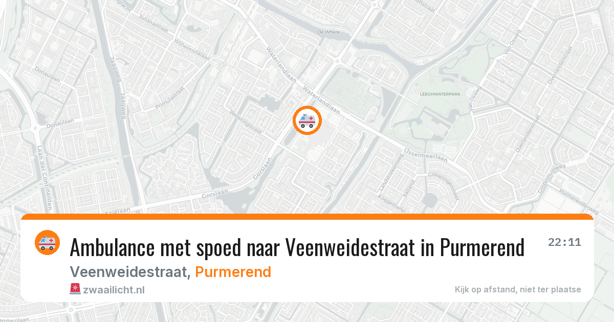 Ambulance met spoed naar Veenweidestraat in Purmerend — 10 aug 2026