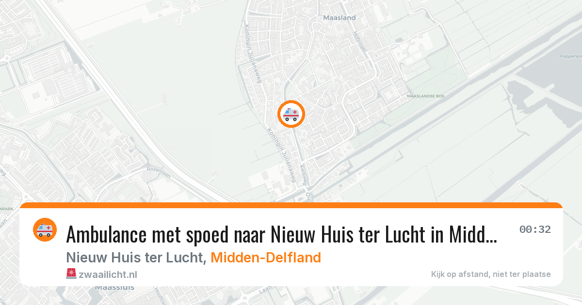 Ambulance met spoed naar Nieuw Huis ter Lucht in Midden-Delfland — 11 aug 2026