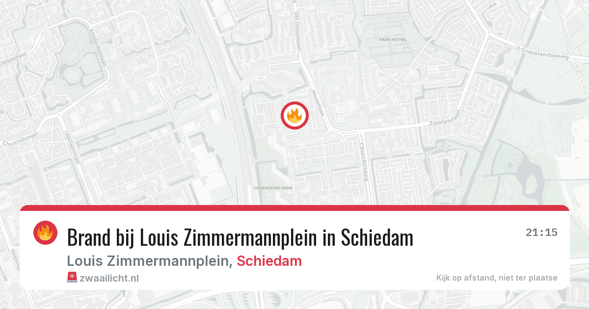 Brand bij Louis Zimmermannplein in Schiedam — 4 jul 2026