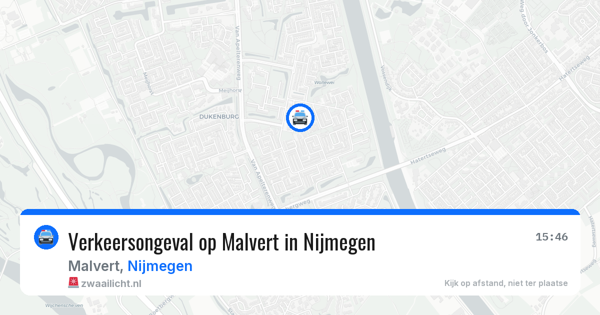 Verkeersongeval op Malvert in Nijmegen — 19 jul 2026