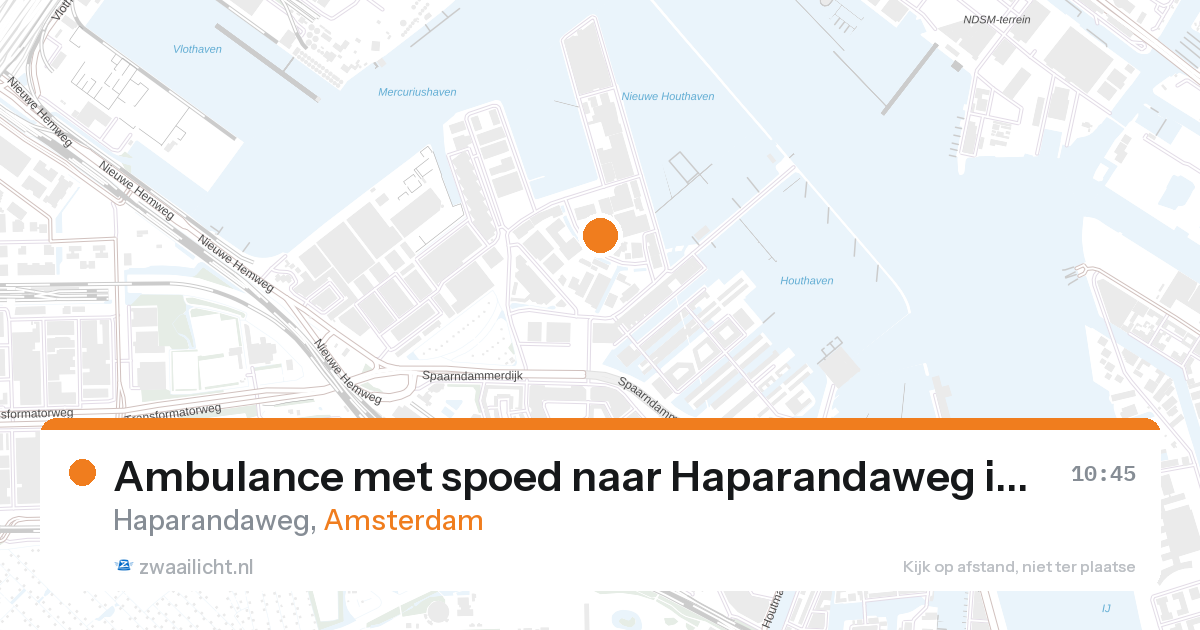 Ambulance met spoed naar Haparandaweg in Amsterdam — 28 aug 2026