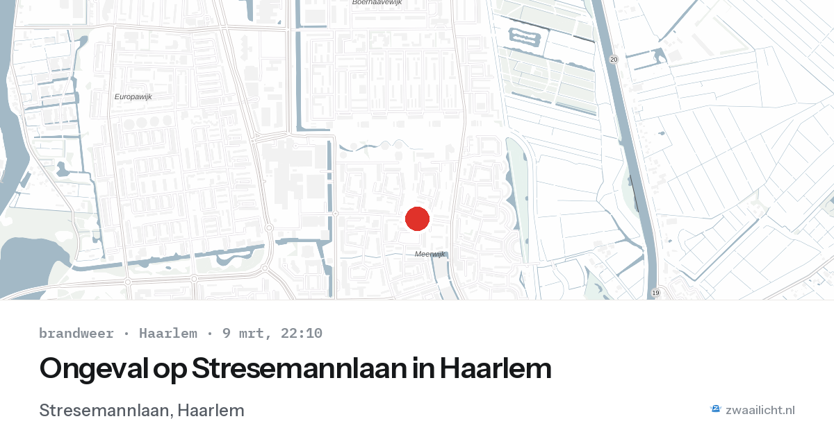 Ongeval op Stresemannlaan in Haarlem — 9 mrt 2026