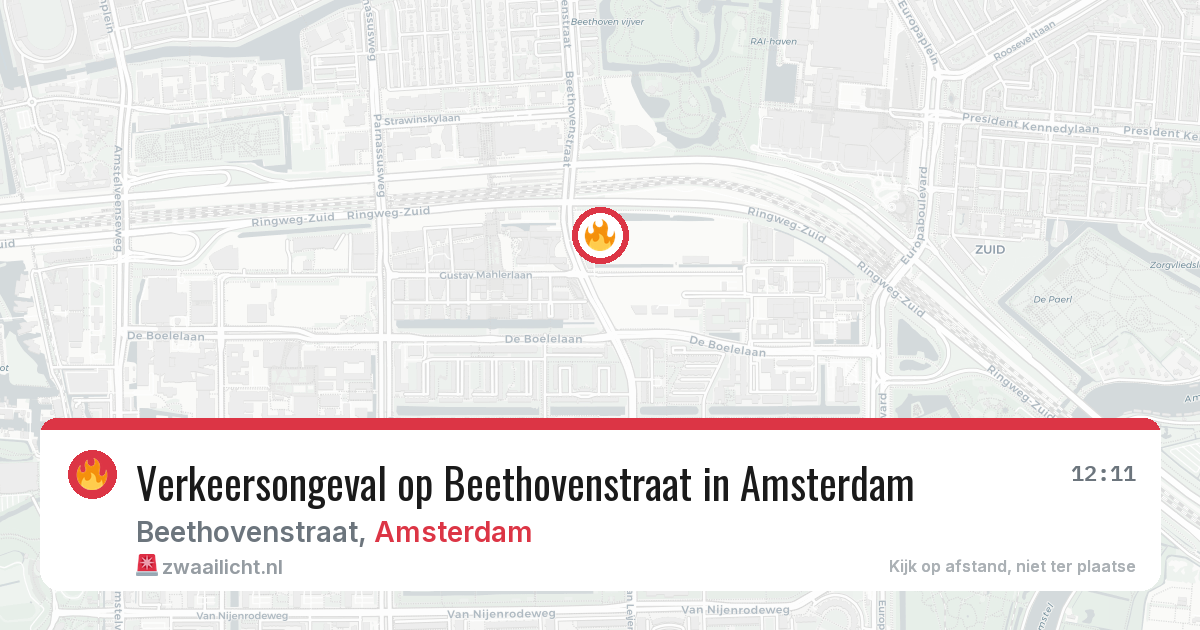 Verkeersongeval op Beethovenstraat in Amsterdam — 16 jun 2026