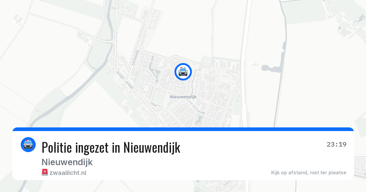 Politie ingezet in Nieuwendijk — 31 jul 2026 | 🚨 Zwaailicht.nl