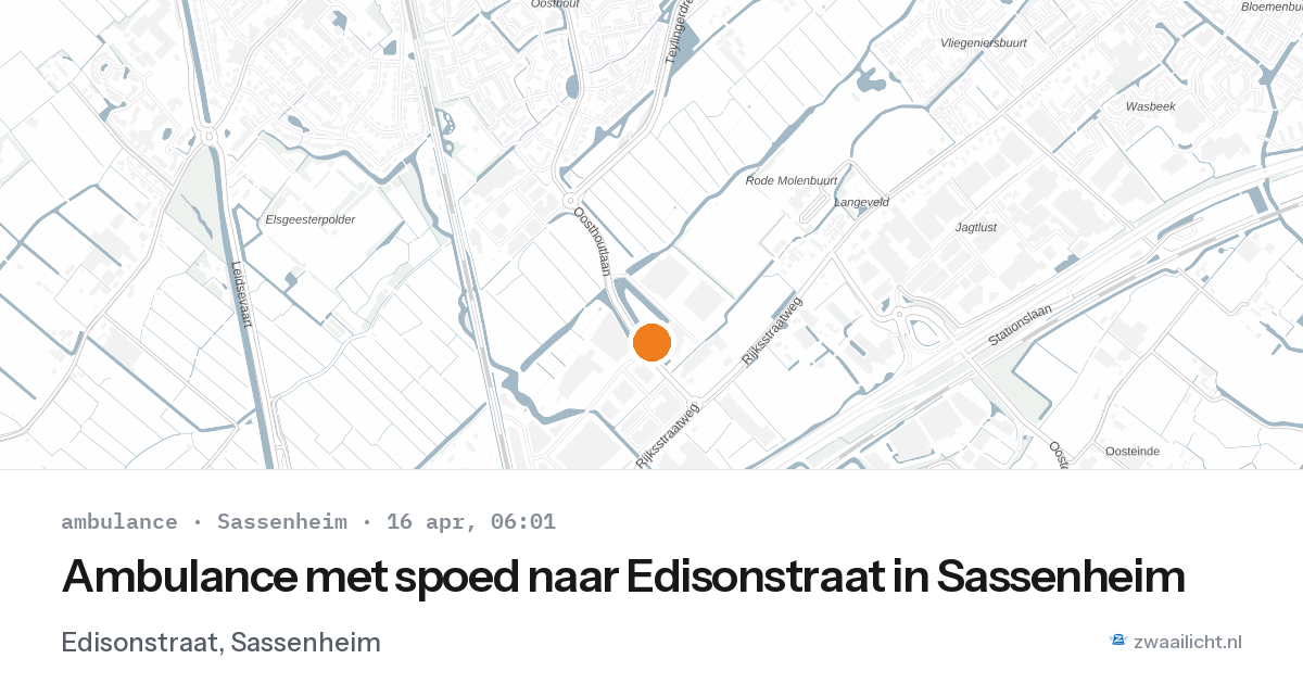 Ambulance met spoed naar Edisonstraat in Sassenheim — 16 apr 2026