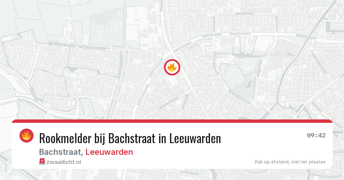 Rookmelder bij Bachstraat in Leeuwarden — 21 jun 2026