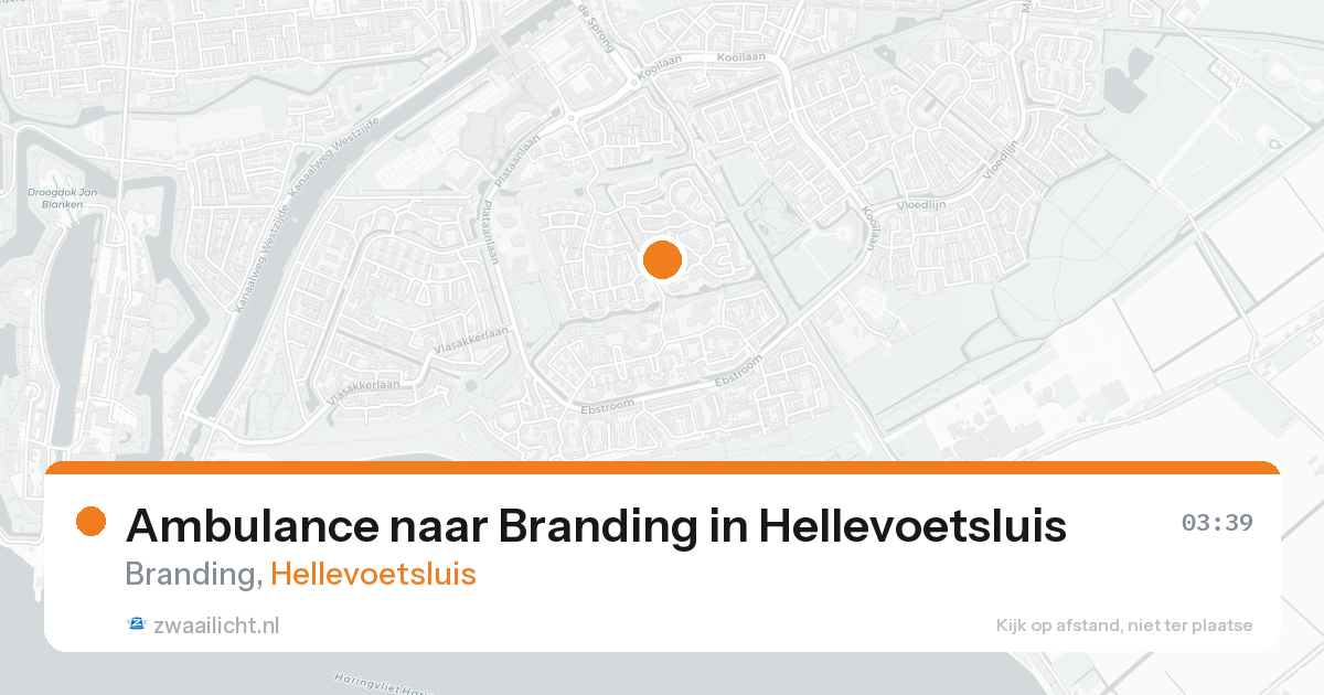 Ambulance naar Branding in Hellevoetsluis — 23 aug 2026