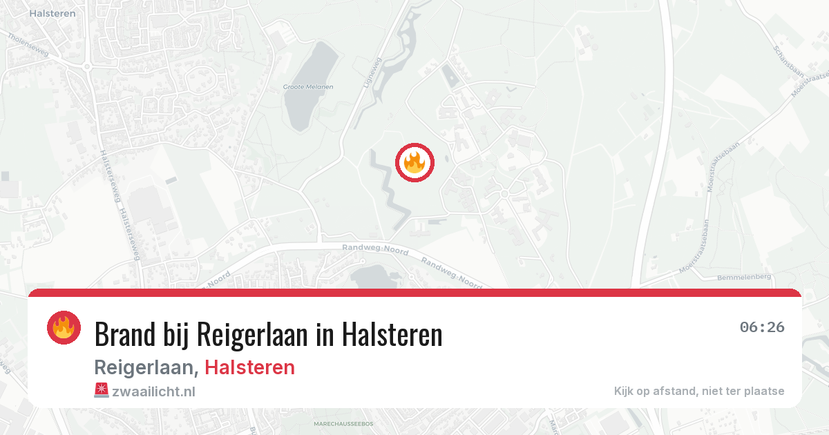 Brand bij Reigerlaan in Halsteren — 13 aug 2026