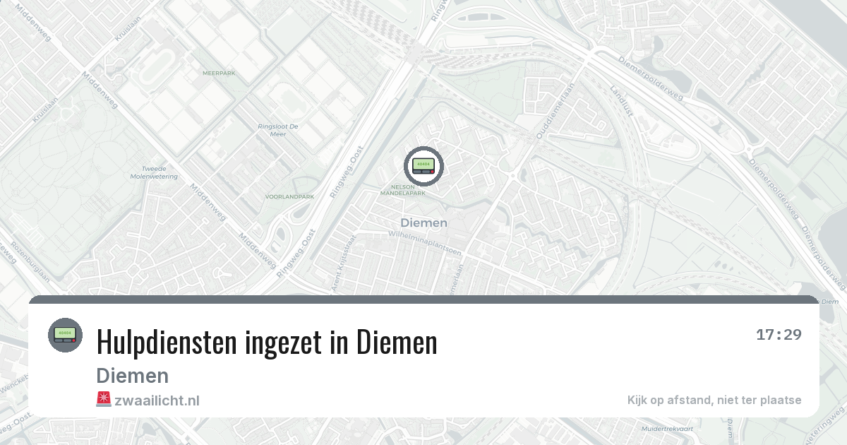 Hulpdiensten ingezet in Diemen — 9 jun 2026 | 🚨 Zwaailicht.nl