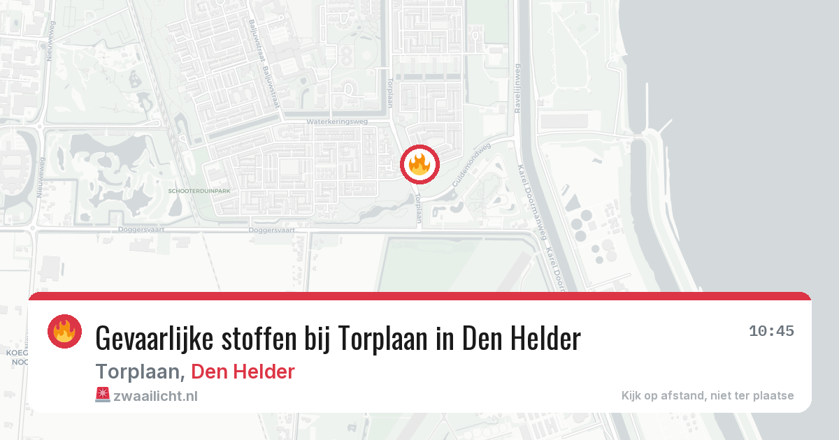 Gevaarlijke stoffen bij Torplaan in Den Helder — 18 jun 2026