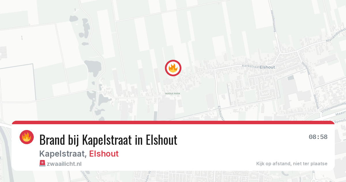 Brand bij Kapelstraat in Elshout — 14 jul 2026