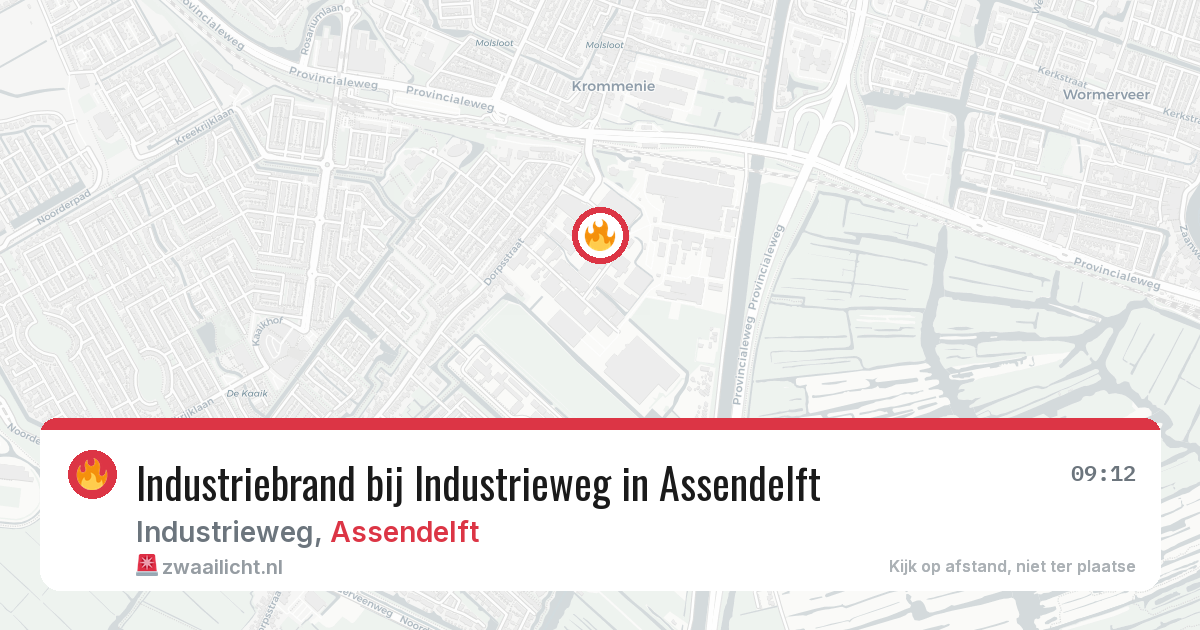 Industriebrand bij Industrieweg in Assendelft — 18 jun 2026