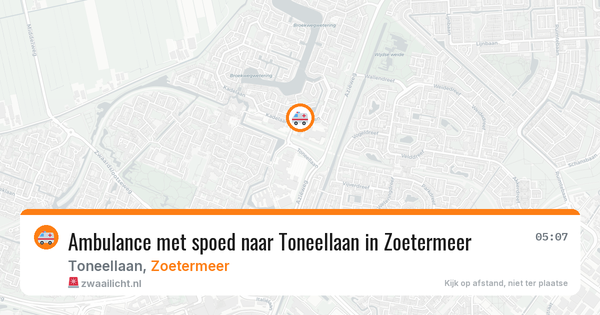 Ambulance met spoed naar Toneellaan in Zoetermeer — 13 aug 2026