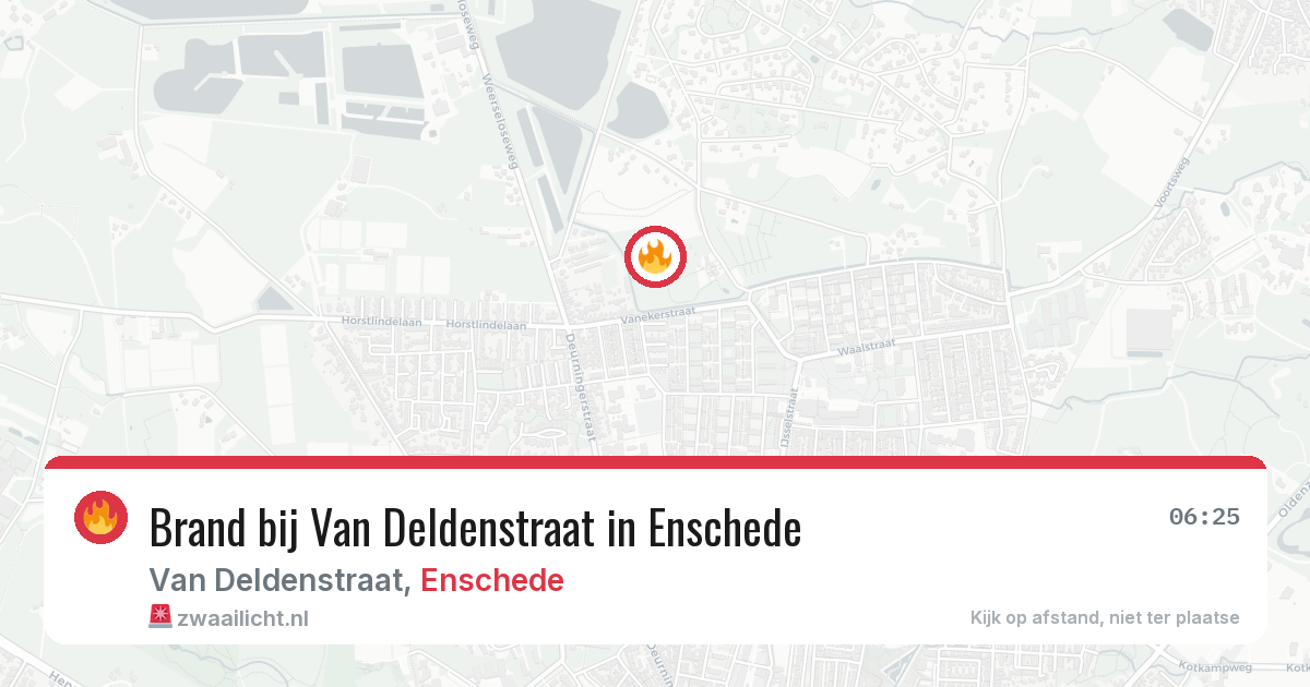 Brand bij Van Deldenstraat in Enschede — 24 jun 2026
