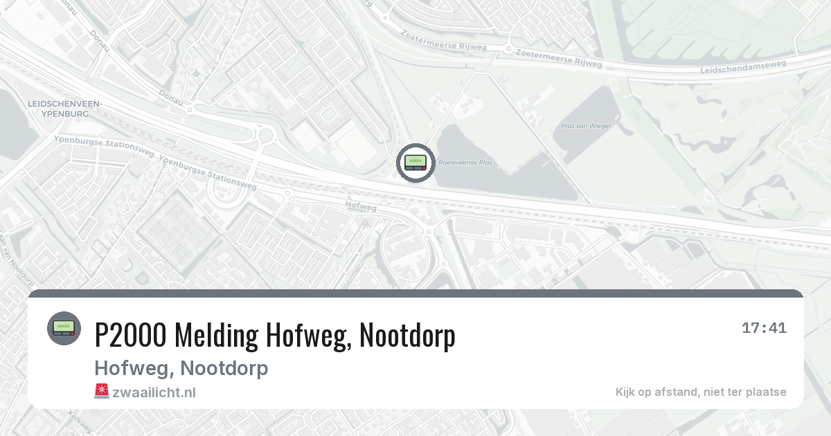 P2000 Melding Hofweg, Nootdorp — 14 mei 2026