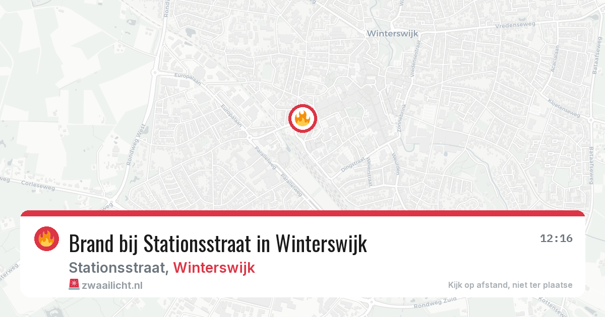 Brand bij Stationsstraat in Winterswijk — 26 mei 2026