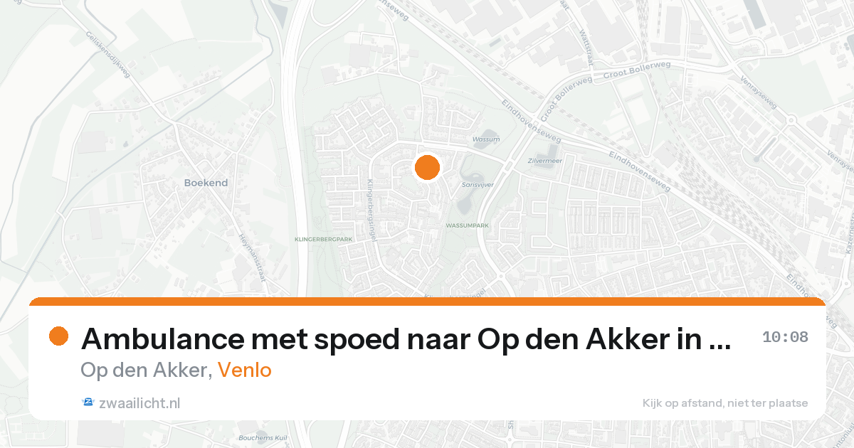 Ambulance met spoed naar Op den Akker in Venlo — 19 aug 2026