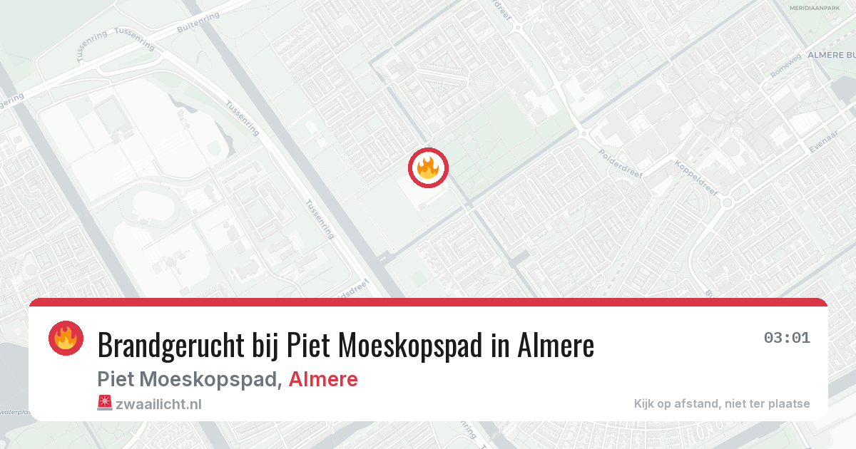Brandgerucht bij Piet Moeskopspad in Almere — 14 mei 2026