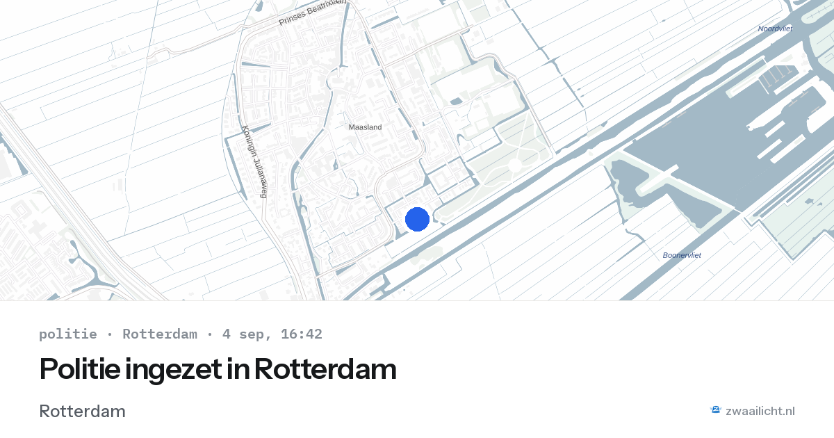 Politie ingezet in Rotterdam — 4 sep 2026 | 🚨 Zwaailicht.nl
