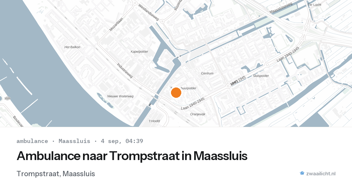 Ambulance naar Trompstraat in Maassluis — 4 sep 2026