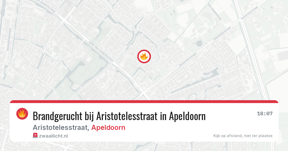 Brandgerucht bij Aristotelesstraat in Apeldoorn — 13 jul 2026