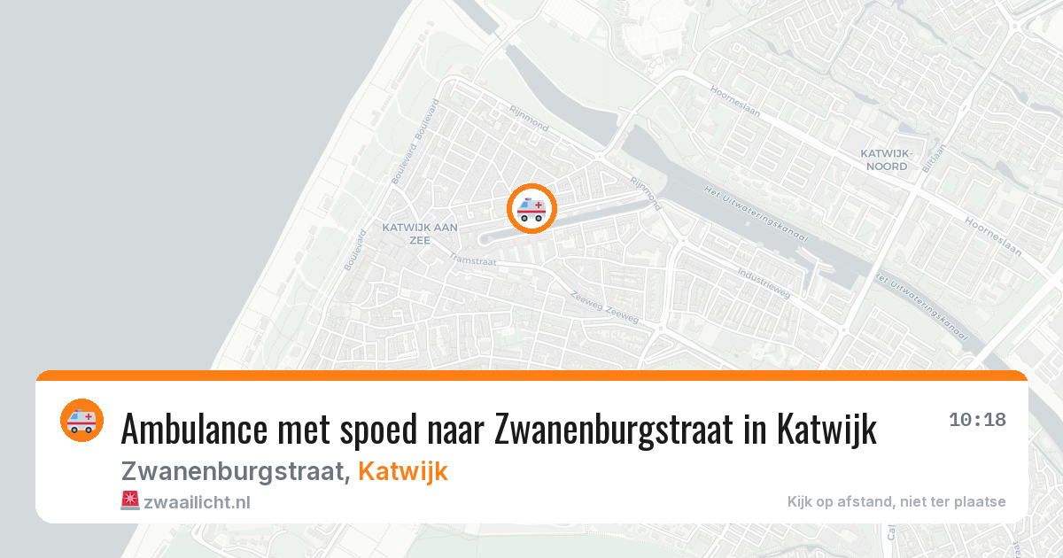 Ambulance met spoed naar Zwanenburgstraat in Katwijk — 2 aug 2026