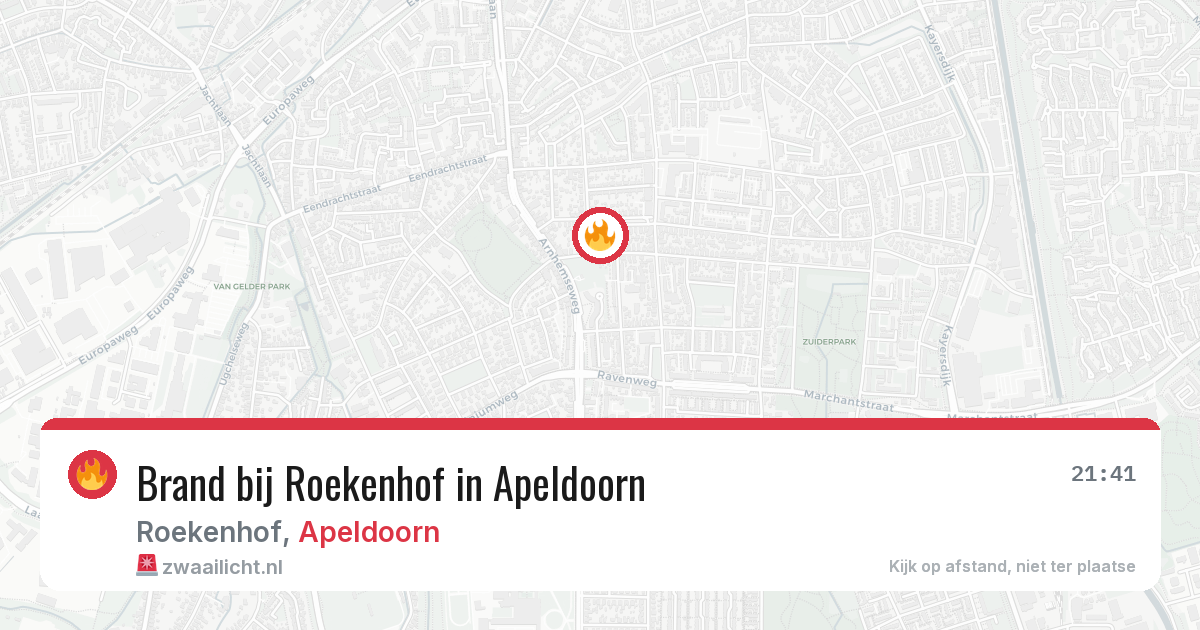 Brand bij Roekenhof in Apeldoorn — 21 jun 2026