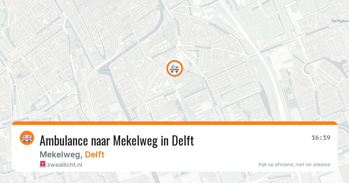 Ambulance naar Mekelweg in Delft — 24 feb 2026