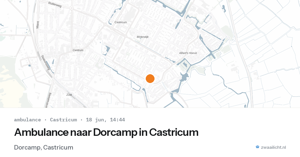 Ambulance naar Dorcamp in Castricum — 18 jun 2026