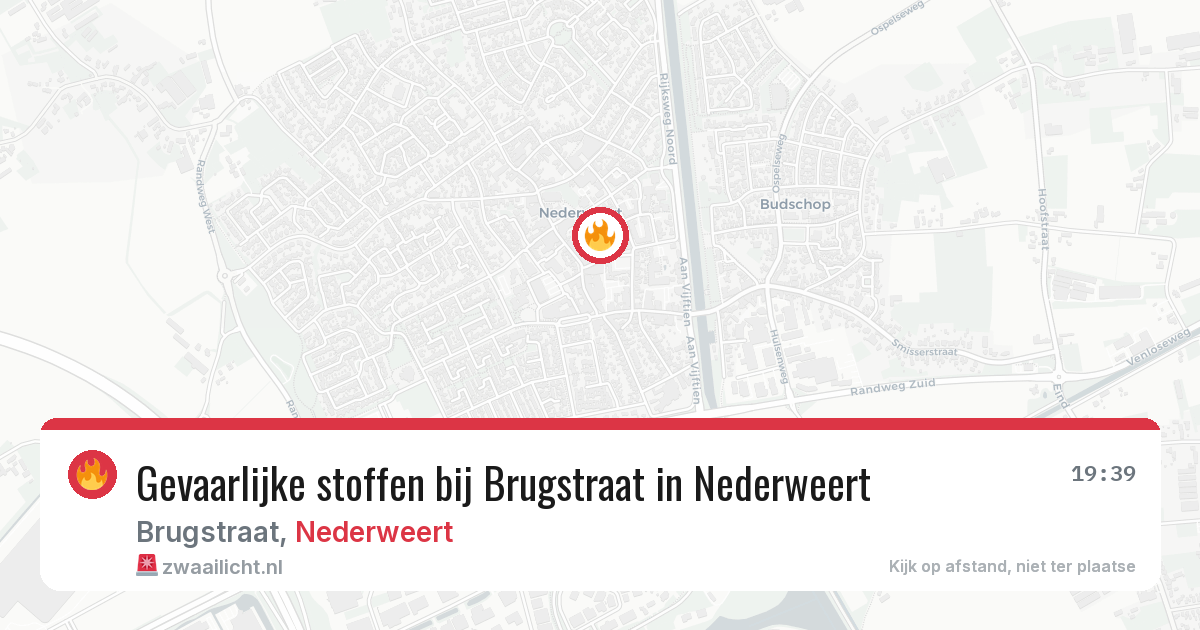 Gevaarlijke stoffen bij Brugstraat in Nederweert — 27 mrt 2026