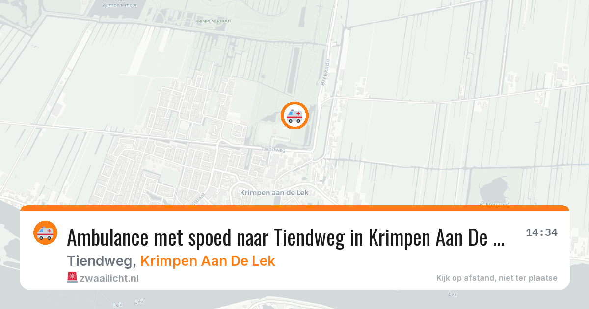 Ambulance met spoed naar Tiendweg in Krimpen Aan De Lek — 11 jul 2026