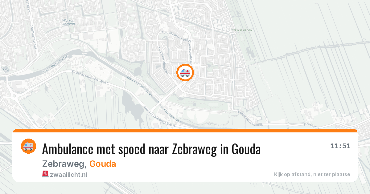 Ambulance met spoed naar Zebraweg in Gouda — 25 apr 2026