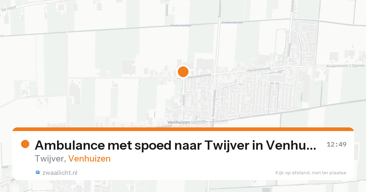 Ambulance met spoed naar Twijver in Venhuizen — 10 aug 2026
