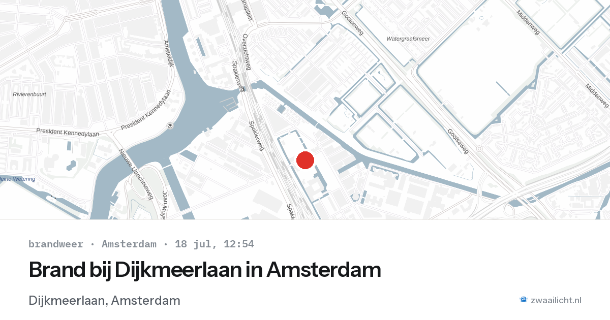 Brand bij Dijkmeerlaan in Amsterdam — 18 jul 2026