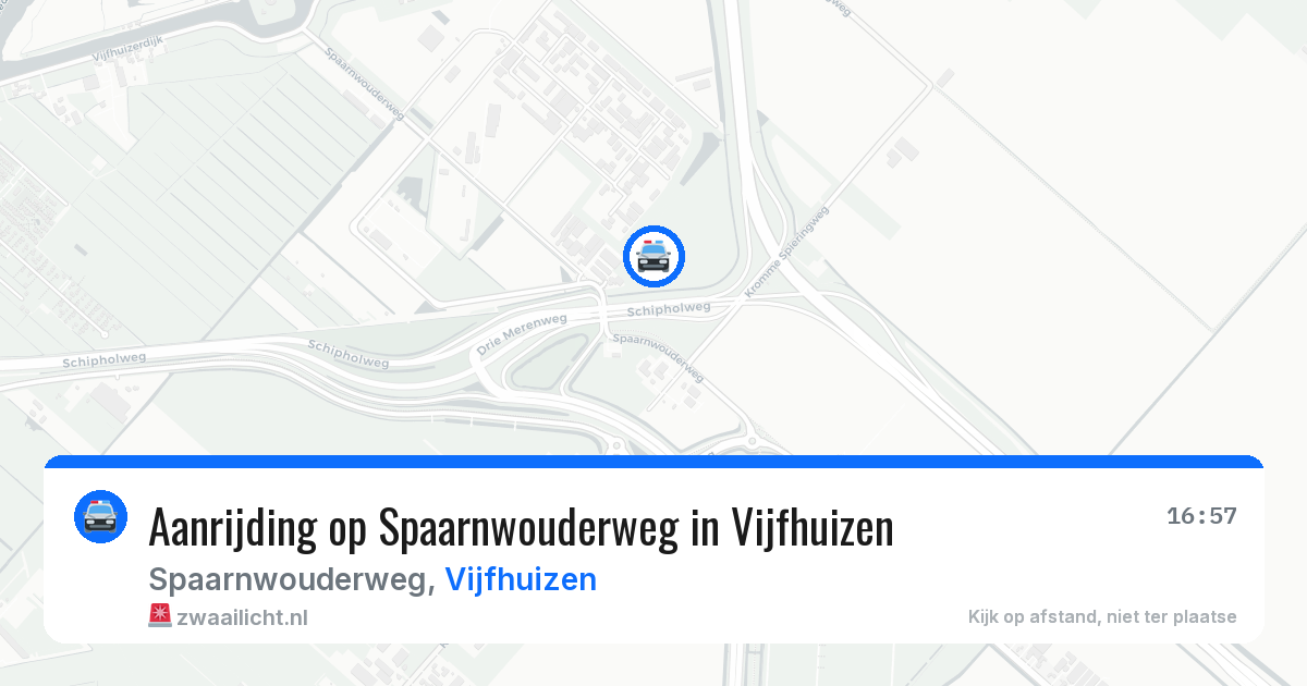 Aanrijding op Spaarnwouderweg in Vijfhuizen — 20 jun 2026