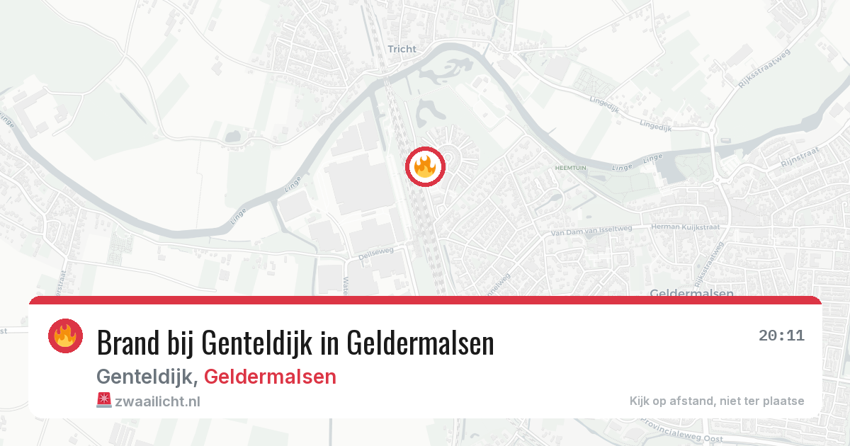 Brand bij Genteldijk in Geldermalsen — 28 jul 2026
