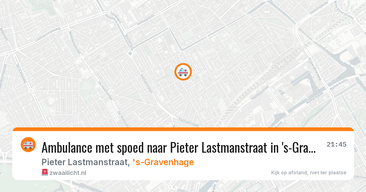 Ambulance met spoed naar Pieter Lastmanstraat in 's-Gravenhage — 27 apr 2026