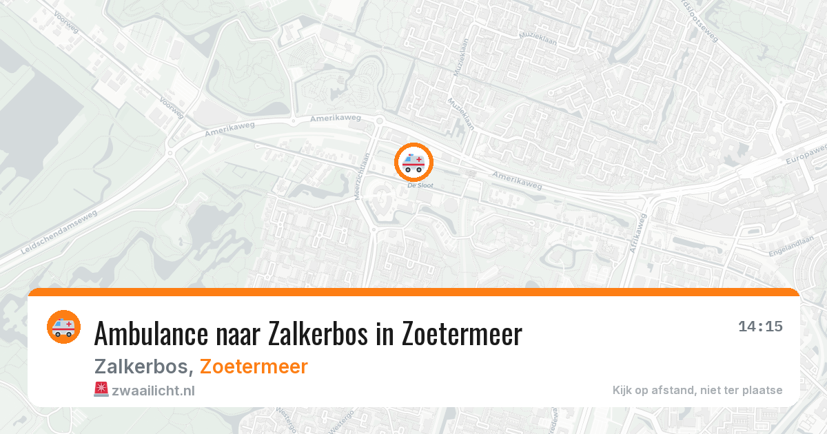 Ambulance naar Zalkerbos in Zoetermeer — 14 aug 2026