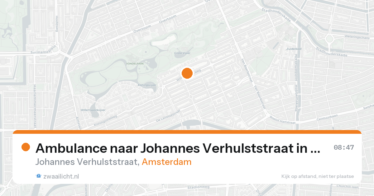 Ambulance naar Johannes Verhulststraat in Amsterdam — 21 aug 2026