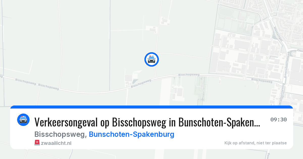 Verkeersongeval op Bisschopsweg in Bunschoten-Spakenburg — 8 jun 2026