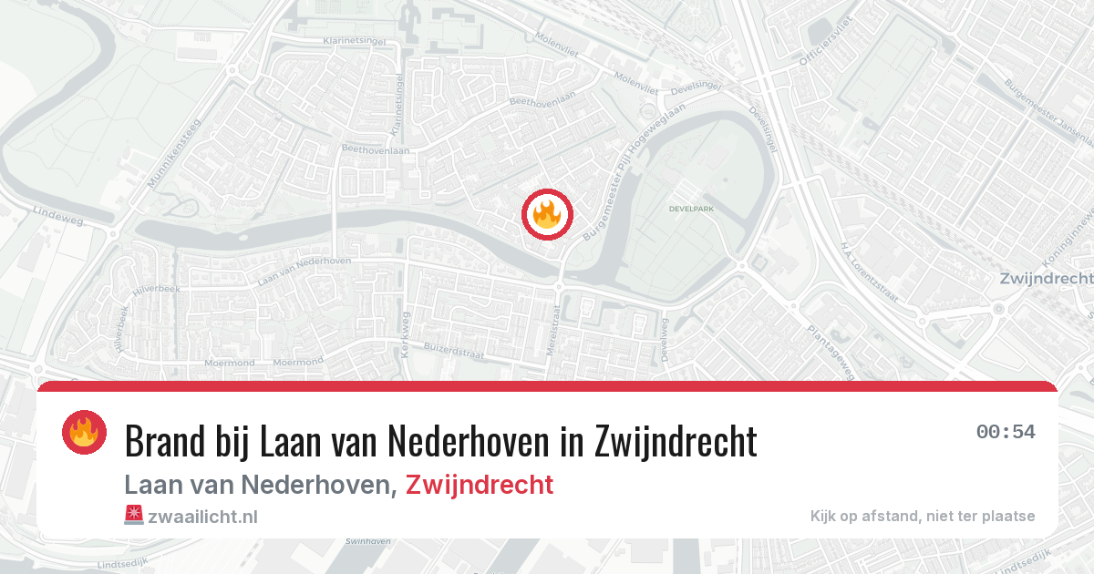 Brand bij Laan van Nederhoven in Zwijndrecht — 9 mrt 2026