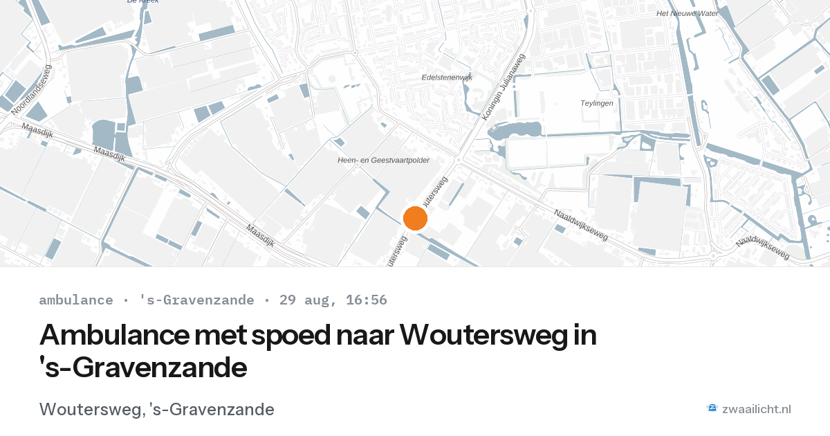 Ambulance met spoed naar Woutersweg in 's-Gravenzande — 29 aug 2026
