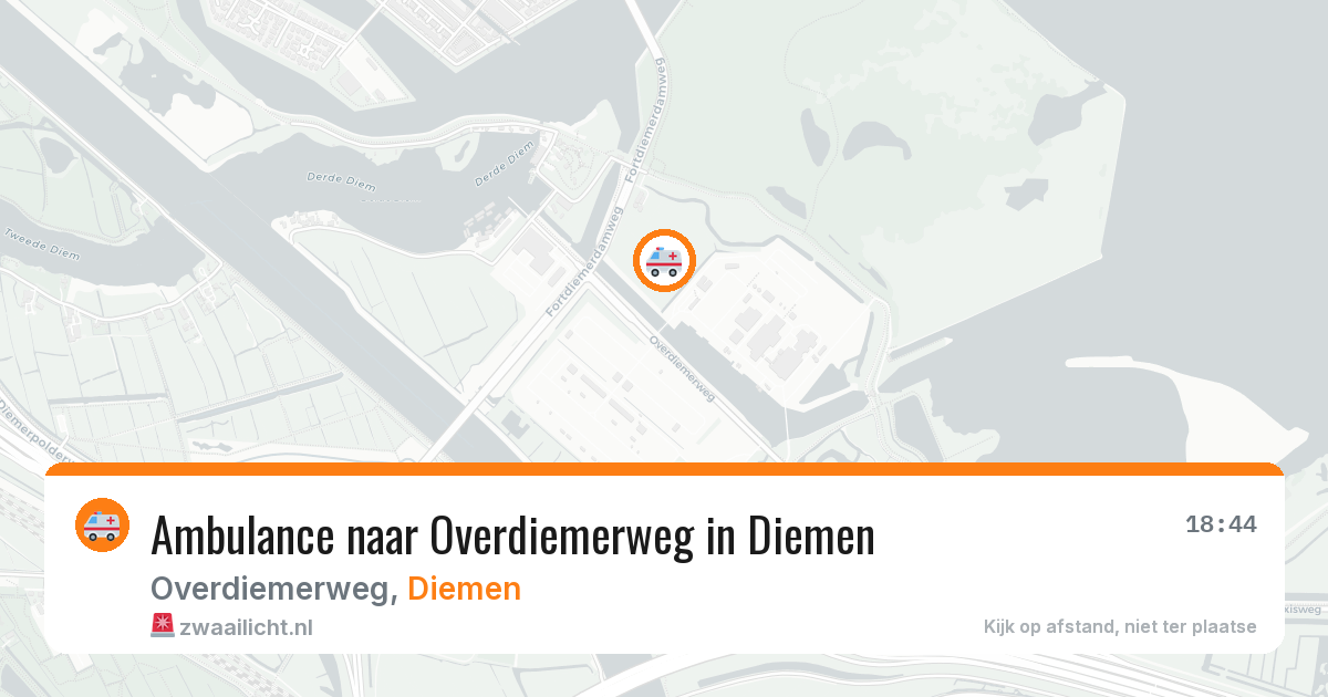 Ambulance naar Overdiemerweg in Diemen — 27 jul 2026