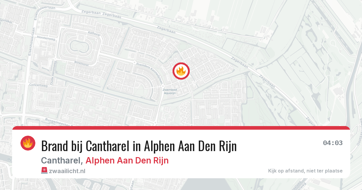 Brand bij Cantharel in Alphen Aan Den Rijn — 15 mrt 2026
